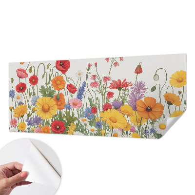 Fotomural decorativo para cabecero de cama prado de flores