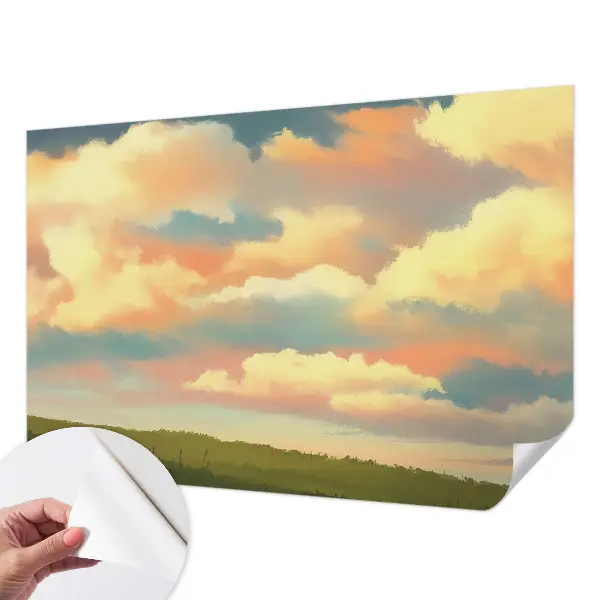 Mural de pared con estampado hermoso con motivo de nubes del cielo