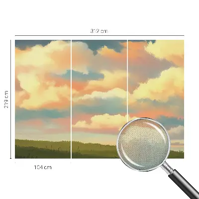 Mural de pared con estampado hermoso con motivo de nubes del cielo