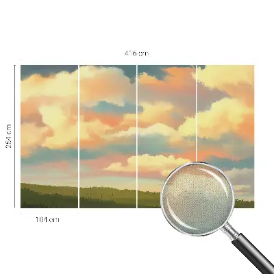 Mural de pared con estampado hermoso con motivo de nubes del cielo