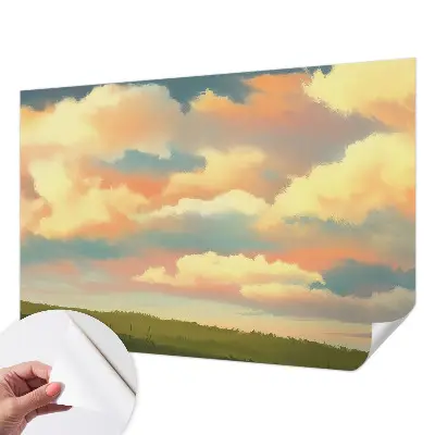 Mural de pared con estampado hermoso con motivo de nubes del cielo