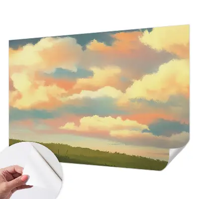 Mural de pared con estampado hermoso con motivo de nubes del cielo