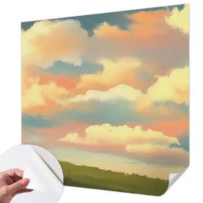 Mural de pared con estampado hermoso con motivo de nubes del cielo