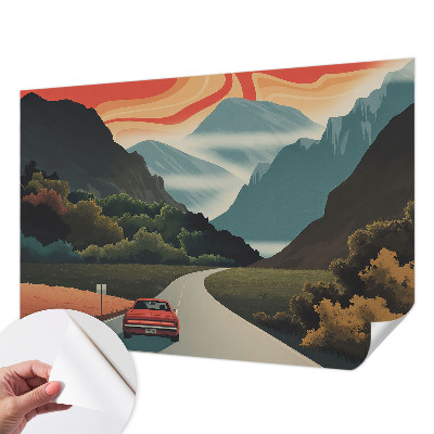 Papel mural con patrón decorativo Aventura en la montaña
