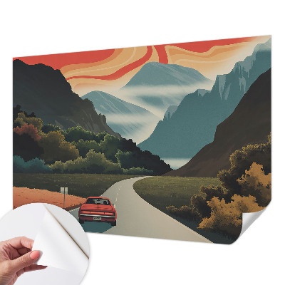 Papel mural con patrón decorativo Aventura en la montaña
