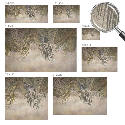 Papel mural texturado decorativo hojas tropicales