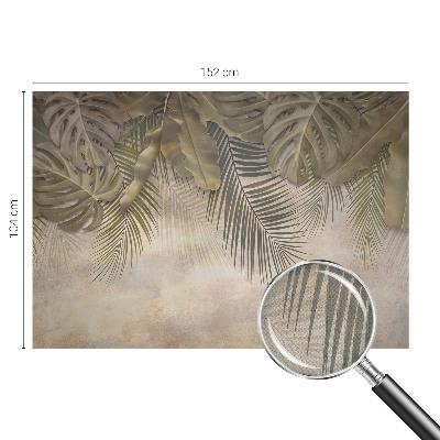 Papel mural texturado decorativo con motivo de hojas tropicales