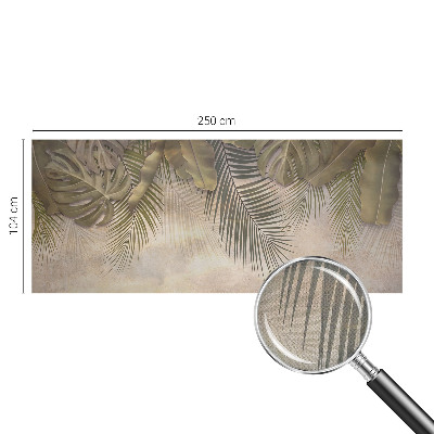 Papel mural texturado decorativo con motivo de hojas tropicales