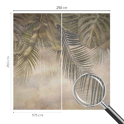 Papel mural texturado decorativo con motivo de hojas tropicales