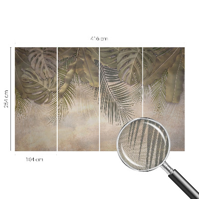 Papel mural texturado decorativo hojas tropicales