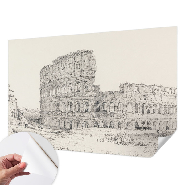 Papel mural con patrón decorativo con motivo de ruinas antiguas
