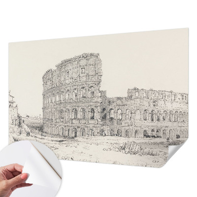 Papel mural con patrón decorativo con motivo de ruinas antiguas