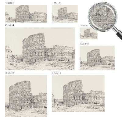 Papel mural con patrón decorativo ruinas antiguas