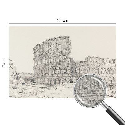 Papel mural con patrón decorativo con motivo de ruinas antiguas