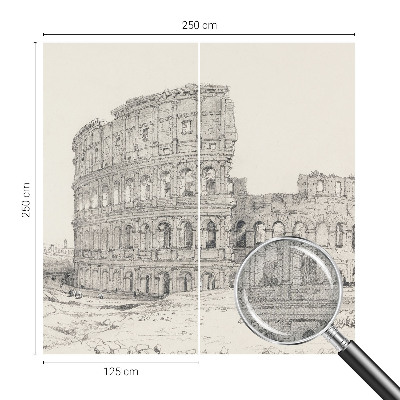 Papel mural con patrón decorativo con motivo de ruinas antiguas