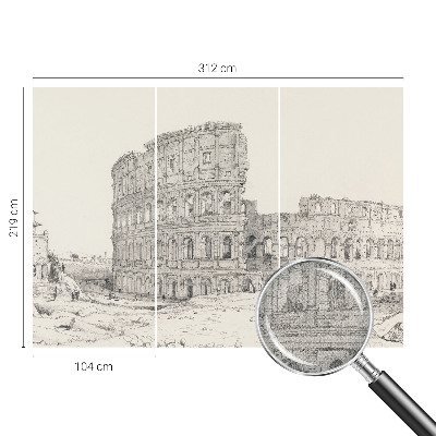 Papel mural con patrón decorativo con motivo de ruinas antiguas