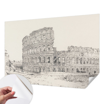 Papel mural con patrón decorativo con motivo de ruinas antiguas