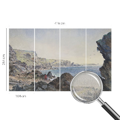 Mural de pared con estampado hermoso Una costa tranquila