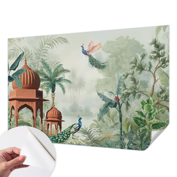 Papel mural texturado decorativo Jardines del pavo real