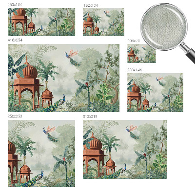Papel mural texturado decorativo Jardines del pavo real
