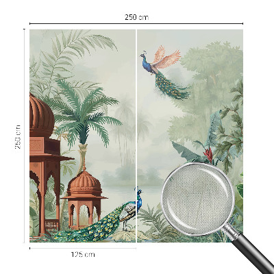 Papel mural texturado decorativo Jardines del pavo real