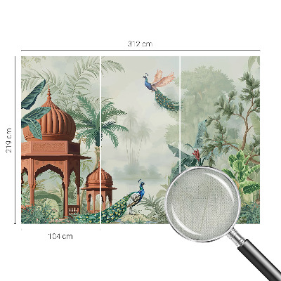 Papel mural texturado decorativo Jardines del pavo real