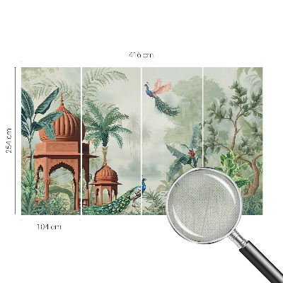 Papel mural texturado decorativo Jardines del pavo real