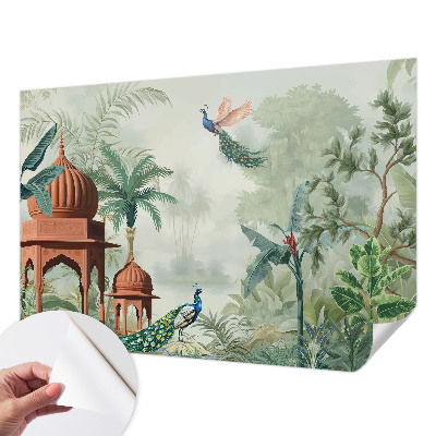 Papel mural texturado decorativo Jardines del pavo real