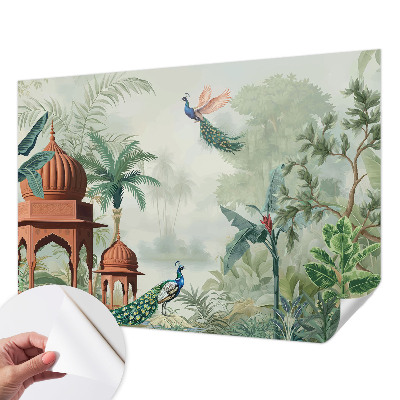 Papel mural texturado decorativo Jardines del pavo real