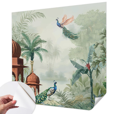 Papel mural texturado decorativo Jardines del pavo real