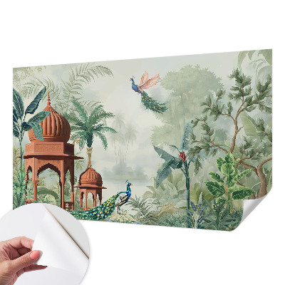 Papel mural texturado decorativo Jardines del pavo real
