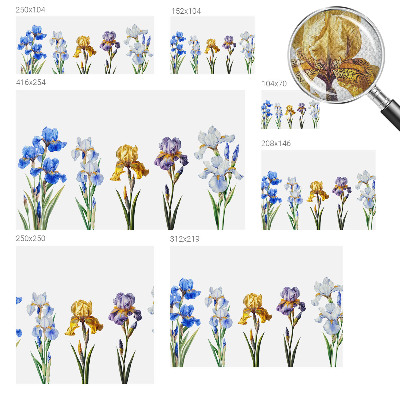 Papel mural con patrón decorativo con diseño de flores de iris