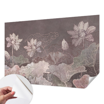 Fotomural decorativo para cabecero de cama con diseño de botánica pacífica