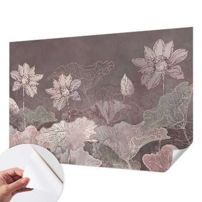 Fotomural decorativo para cabecero de cama con diseño de botánica pacífica