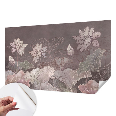 Fotomural decorativo para cabecero de cama con diseño de botánica pacífica