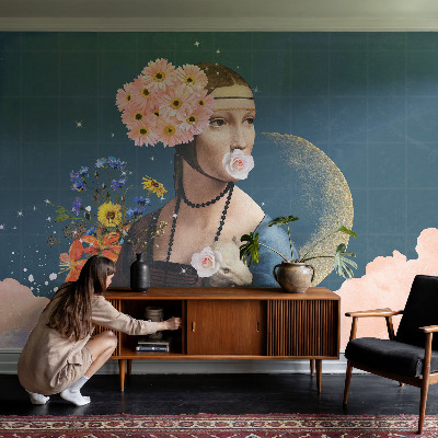 Papel mural con patrón decorativo Elegancia floral