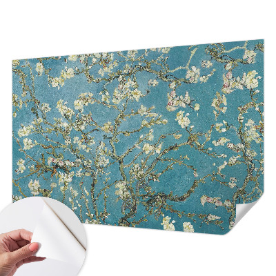 Fotomural decorativo para cabecero de cama con ramas floridas