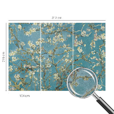 Fotomural decorativo para cabecero de cama con ramas floridas