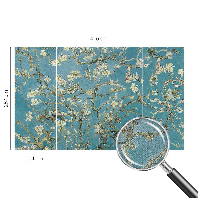 Fotomural decorativo para cabecero de cama con ramas floridas
