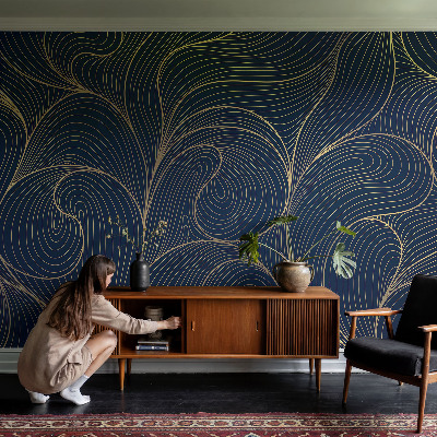 Papel mural texturado decorativo motivo ondulado