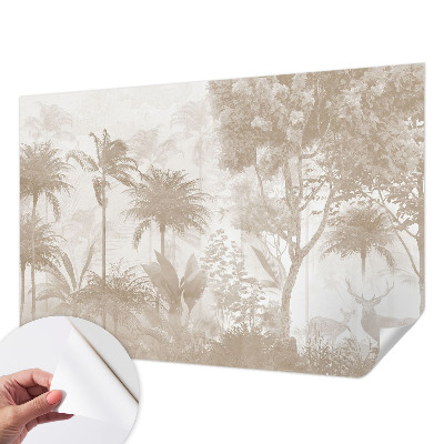 Mural de pared con estampado hermoso con paisaje tropical