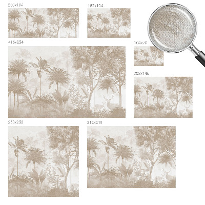 Mural de pared con estampado hermoso con paisaje tropical