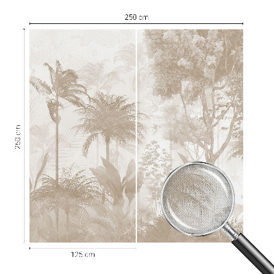 Mural de pared con estampado hermoso con paisaje tropical