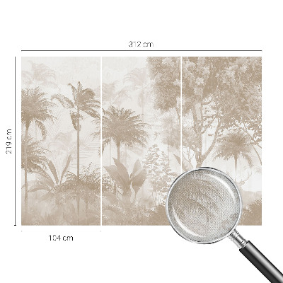 Mural de pared con estampado hermoso con paisaje tropical