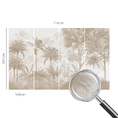Mural de pared con estampado hermoso con paisaje tropical