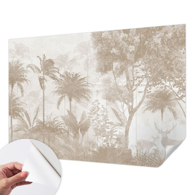 Mural de pared con estampado hermoso con paisaje tropical