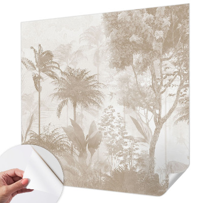 Mural de pared con estampado hermoso con paisaje tropical