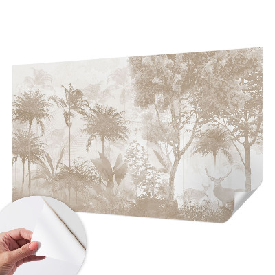 Mural de pared con estampado hermoso con paisaje tropical