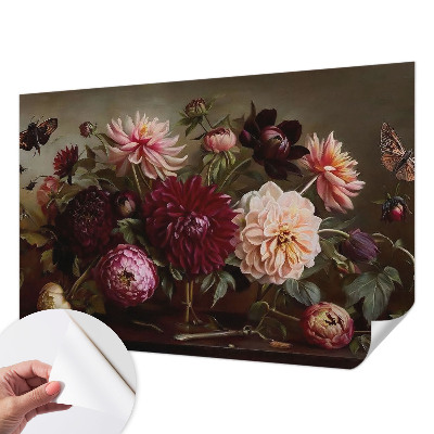 Papel mural con patrón decorativo con motivo floral majestuoso