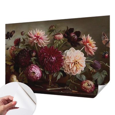 Papel mural con patrón decorativo con motivo floral majestuoso